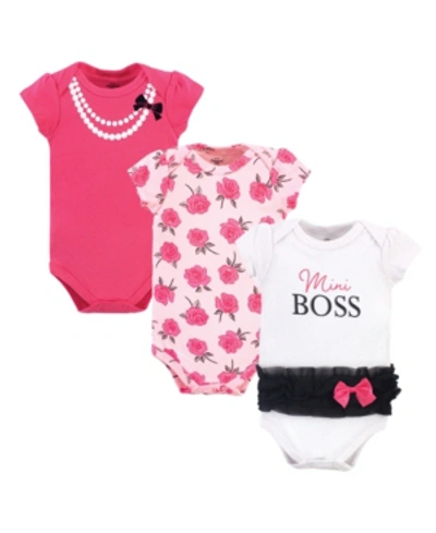 Shop Little Treasure Baby Girls Cotton Bodysuits In Mini Boss