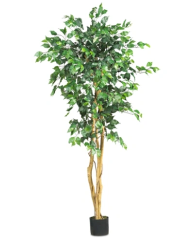 Shop Nearly Natural 5' Artificial Ficus Tree In Green