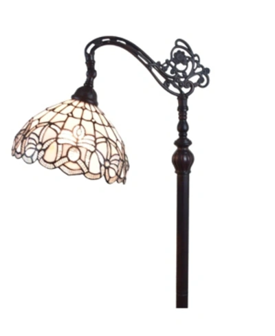 Shop Amora Lighting Tiffany Style Floral Design Floor Reading Lamp In White