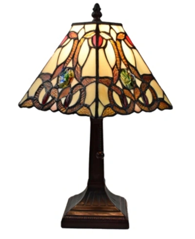 Shop Amora Lighting Tiffany Style Geometric Mini Table Lamp In Multi