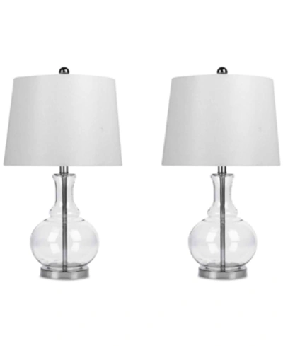 Shop Abbyson Living Abbyson Set Of 2 Claire Clear Glass Table Lamps