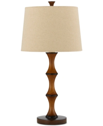 Cal Lighting 3-way Resin Bamboo Table Lamp In Oatmeal