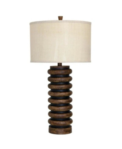 Shop Stylecraft Hardback Fabric Shade Table Lamp In Brown