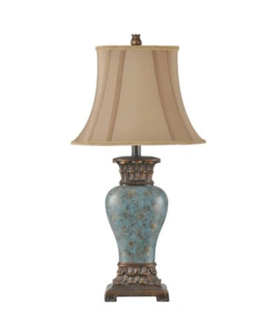 Shop Stylecraft Fabric Shade Table Lamp In Blue