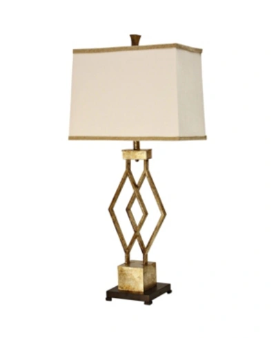 Shop Stylecraft Hardback Fabric Shade Table Lamp In Gold