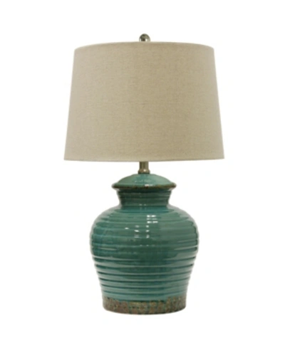 Shop Stylecraft Ceramic Table Lamp In Turquoise