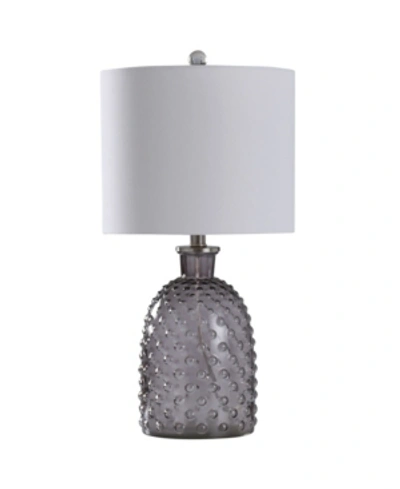 Shop Stylecraft Textured Glass Table Lamp In Gray