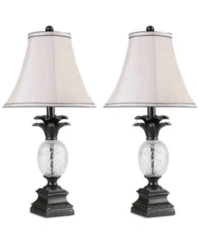 Shop Abbyson Living Ella Set Of 2 Pineapple Table Lamps In Brown