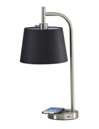 Shop Adesso Drake Wireless Charging Table Lamp In Black