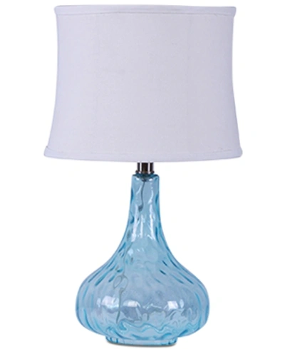 Shop Ahs Lighting Water Stone Glass Lamp In Lt Blue