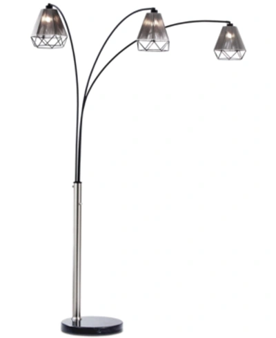 Shop Nova Lighting Polygon 3-light Arc Floor Lamp In Silver
