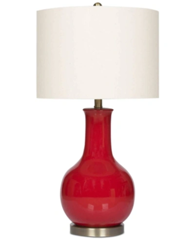 Shop Abbyson Living Katy Ceramic Table Lamp In Red