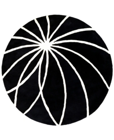 Surya Forum Fm-7072 Black 4' Round Area Rug In Black