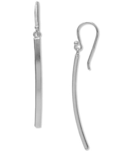 Shop Giani Bernini Curved Bar Drop Earrings In Sterling Silver, Created For Macy's