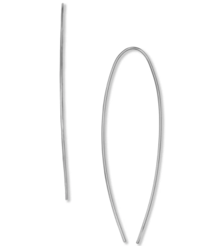 Shop Giani Bernini Polished Wire Threader Earrings In Sterling Silver, Created For Macy's