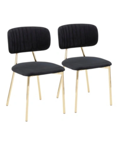 Shop Lumisource Bouton Gold Frame Dining Chair (set Of 2) In Black