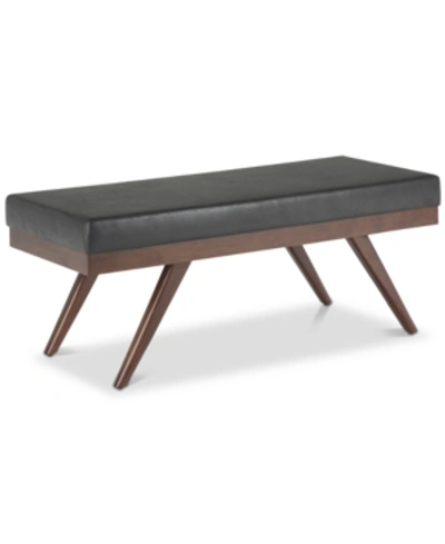 Shop Simpli Home Chanelle Mid Century Modern Rectangle Ottoman Bench In Black