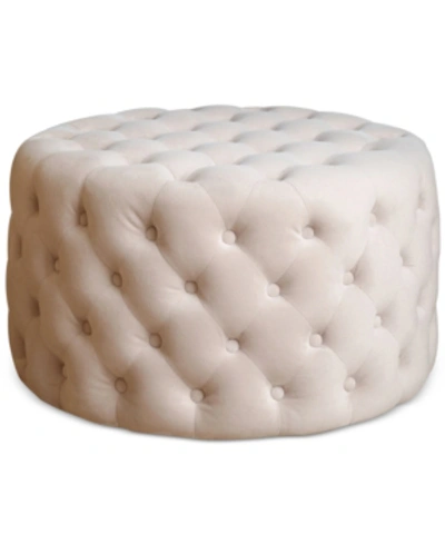 Shop Abbyson Living Fenell Round Ottoman In White