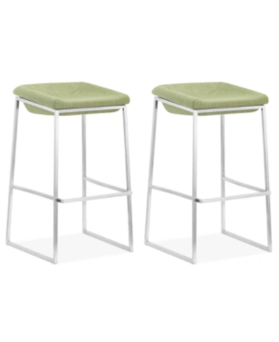 Shop Zuo Lids Counter Stool, Set Of 2 In Green