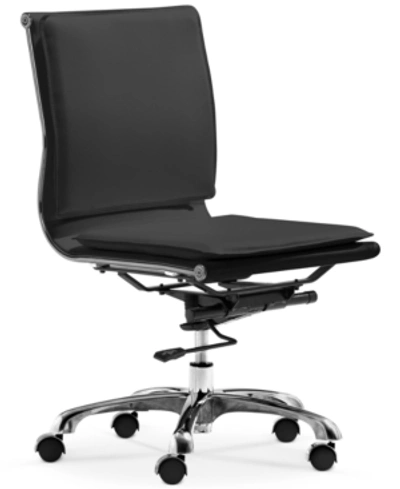 Zuo Lider Plus Armless Office Chair In Black