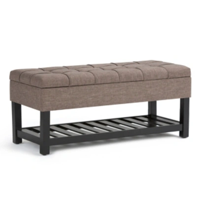 Shop Simpli Home Saxon Storage Ottoman In Dark Brown