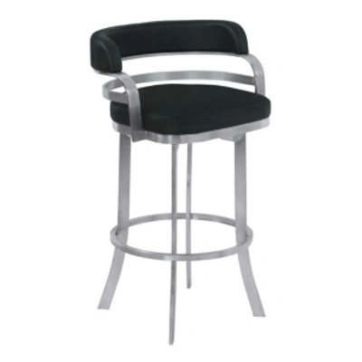 Shop Armen Living Prinz 26" Swivel Counter Stool In Black