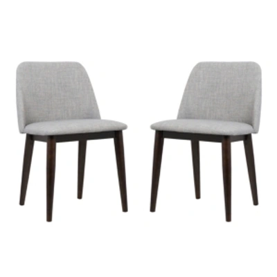 Armen Living Horizon Dining Chair (set Of 2) In Light Grey