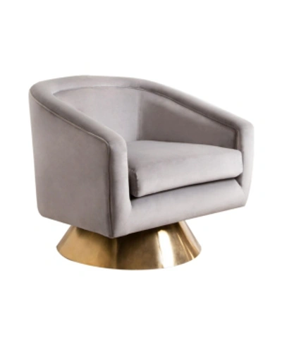 Shop Abbyson Living Chloe Swivel Accent Chair In Grey
