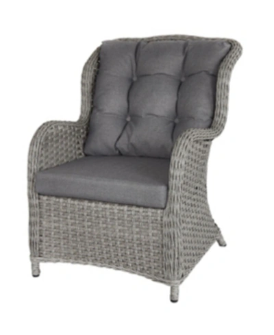 Shop Gallerie Decor Bay Breeze Indoor/outdoor Rattan Chair In Grey