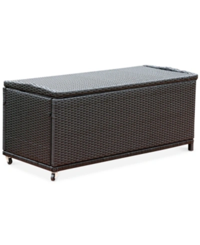 Shop Abbyson Living Antem Outdoor Wicker Storage Ottoman In Black