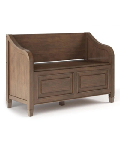 Shop Simpli Home Connaught Solid Wood Entryway Storage Bench In Brown