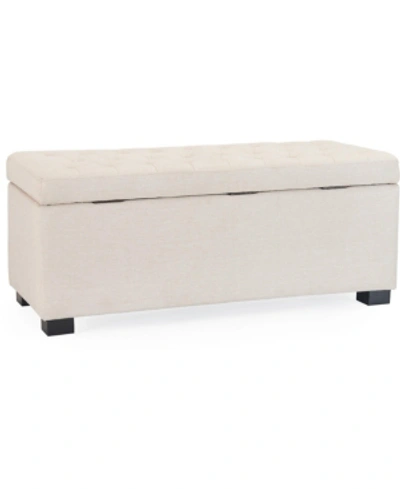 Shop Adore Decor Arlo Tufted Storage Bench In Ivory