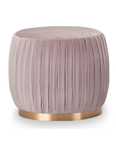 Shop Adore Decor Jolie Pleated Ottoman In Pink