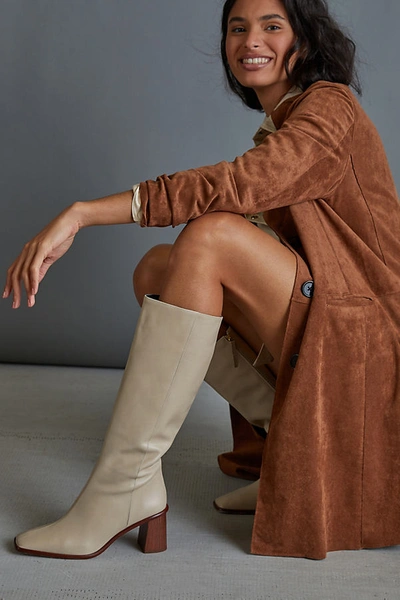 Shop Alohas East Tall Leather Boots In Beige