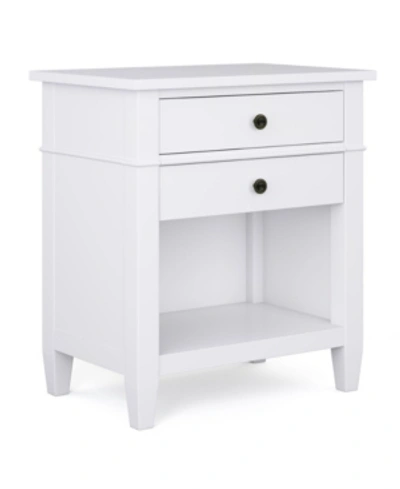 Shop Simpli Home Carlton Solid Wood Bedside Table In White