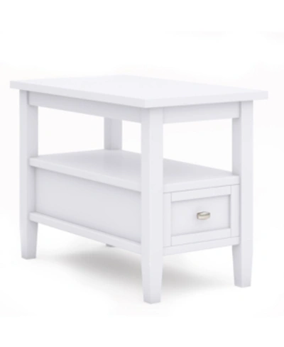 Shop Simpli Home Warm Shaker Solid Wood Narrow Side Table In White
