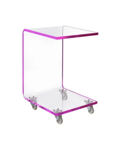 Picket House Furnishings Peek Snack Table In Pink