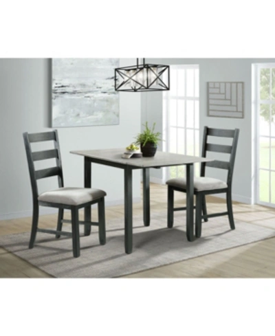 Shop Picket House Furnishings Tuttle 3 Piece Drop Leaf Dining Set In Gray