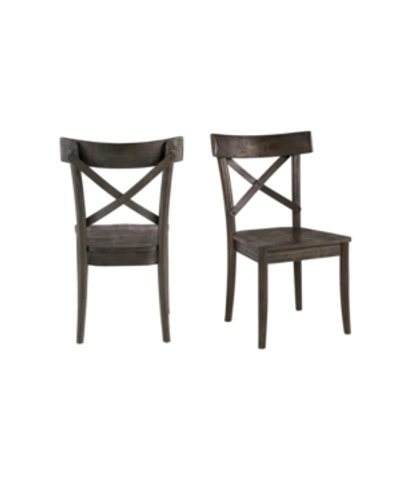 Shop Picket House Furnishings Calhoun Side Chair Set In Dark Brown