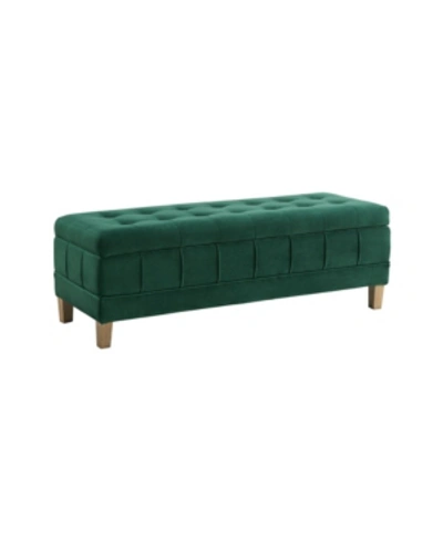 Shop Picket House Furnishings Jude Tufted Storage Ottoman In Evergreen