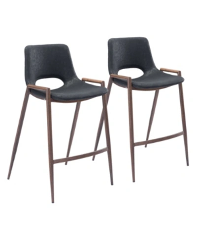 Shop Zuo Desi Counter Chair, Set Of 2 In Black