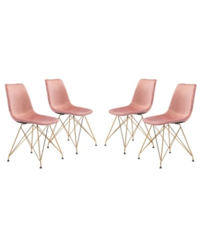 Shop Zuo Parker Dining Chair, Set Of 4 In Pink