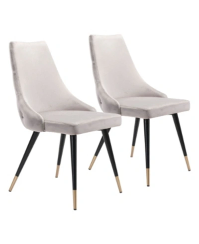 Shop Zuo Piccolo Dining Chair, Set Of 2 In Gray
