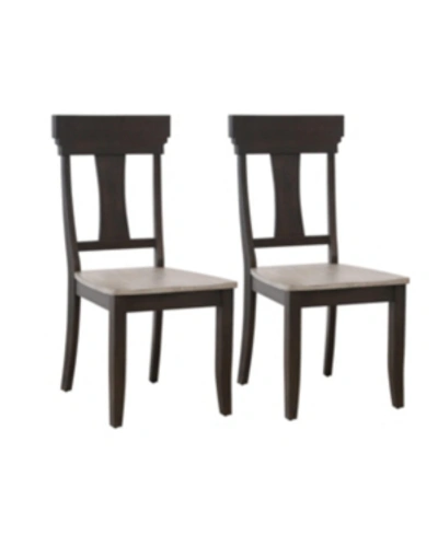 Shop Abbyson Living Della Dining Chair (set Of 2) In Brown