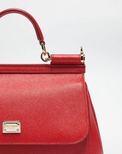 Shop Dolce & Gabbana Medium Sicily Handbag In Dauphine Leather In Red