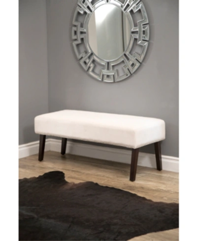 Shop Abbyson Living Palmer Velvet Bench In Ivory