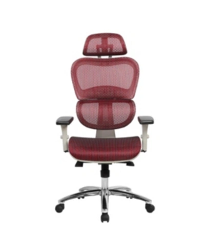Rta Products Techni Mobili Deluxe Mesh Office Executive Chair In Red