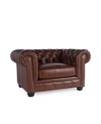 Shop Nice Link Alexandon Leather Chesterfield Chair In Chocolate