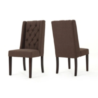 Shop Noble House Blythe Dining Chairs (set Of 2) In Dark Brown