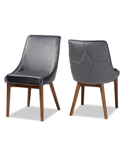 Shop Baxton Studio Gilmore Modern And Contemporary Dining Chair Set, Set Of 2 In Gray